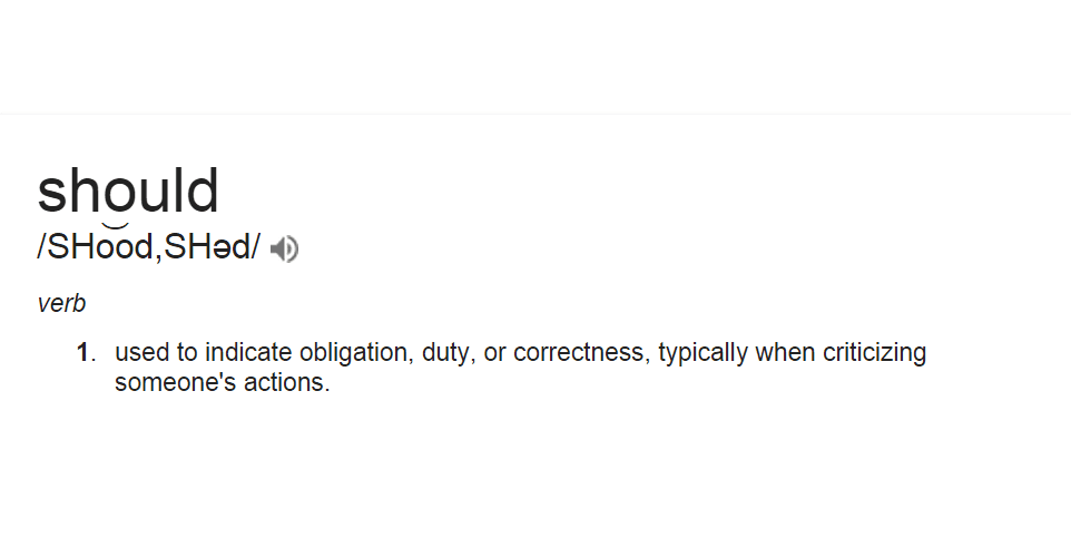 The Problem with \"Should\"