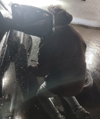 The author changing the tire